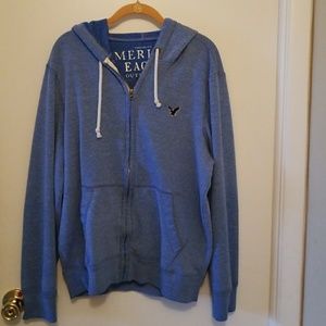 American Eagle full zip blue hoodie